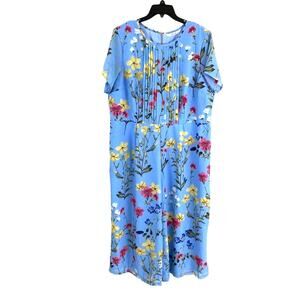 eShakti Floral Jumpsuit Crop Wide Leg 2X 20W
